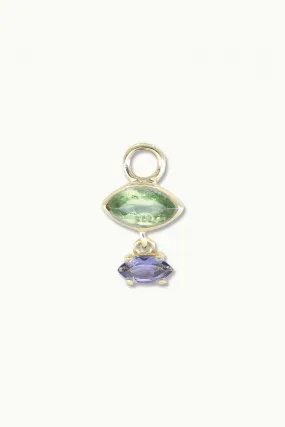 Mila Apatite and Iolite Gold Charm