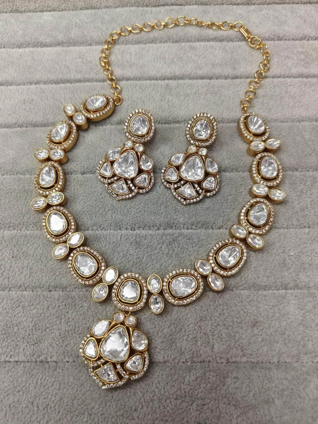 Moissanite Polki Necklace Set