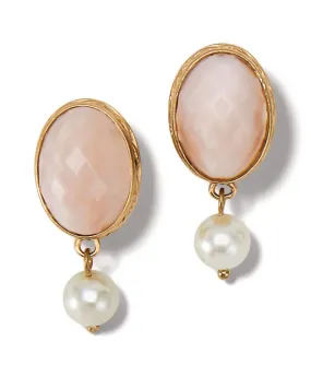 Moon Stone Leverback Earrings in Pink | Pink