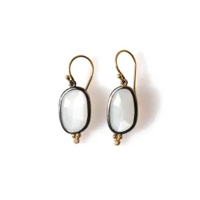 Moonstone and Diamond Earrings