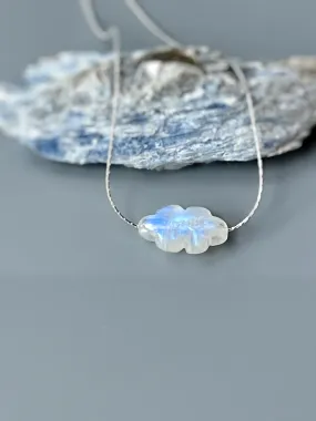 Moonstone Cloud Necklace floating gemstone Solitaire Necklace