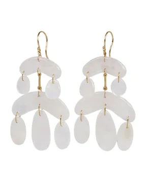 Moonstone Mini Cut Stone Chandlier Earrings