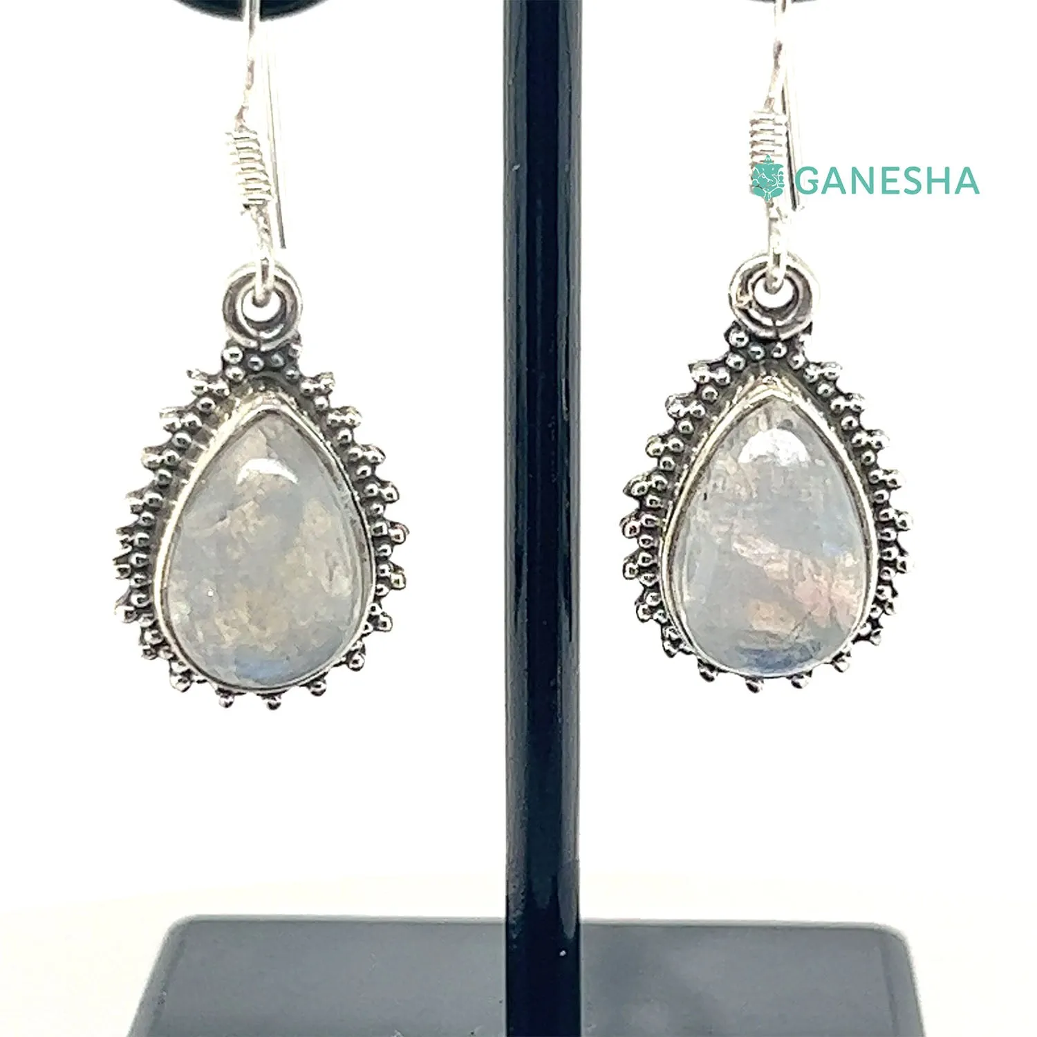 Moonstone Tear Drop (925) Sterling Silver Jewellery Gift Set With Free Chain