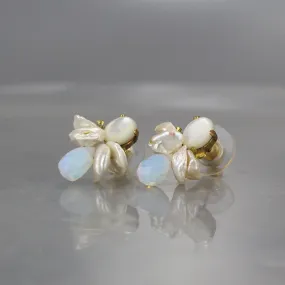 Mother of Pearl Bee Stud Earrings