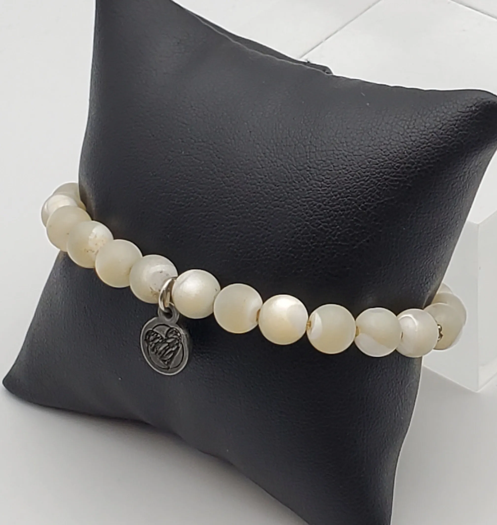 Mother of Pearl Shell Beaded Stretch Bracelet