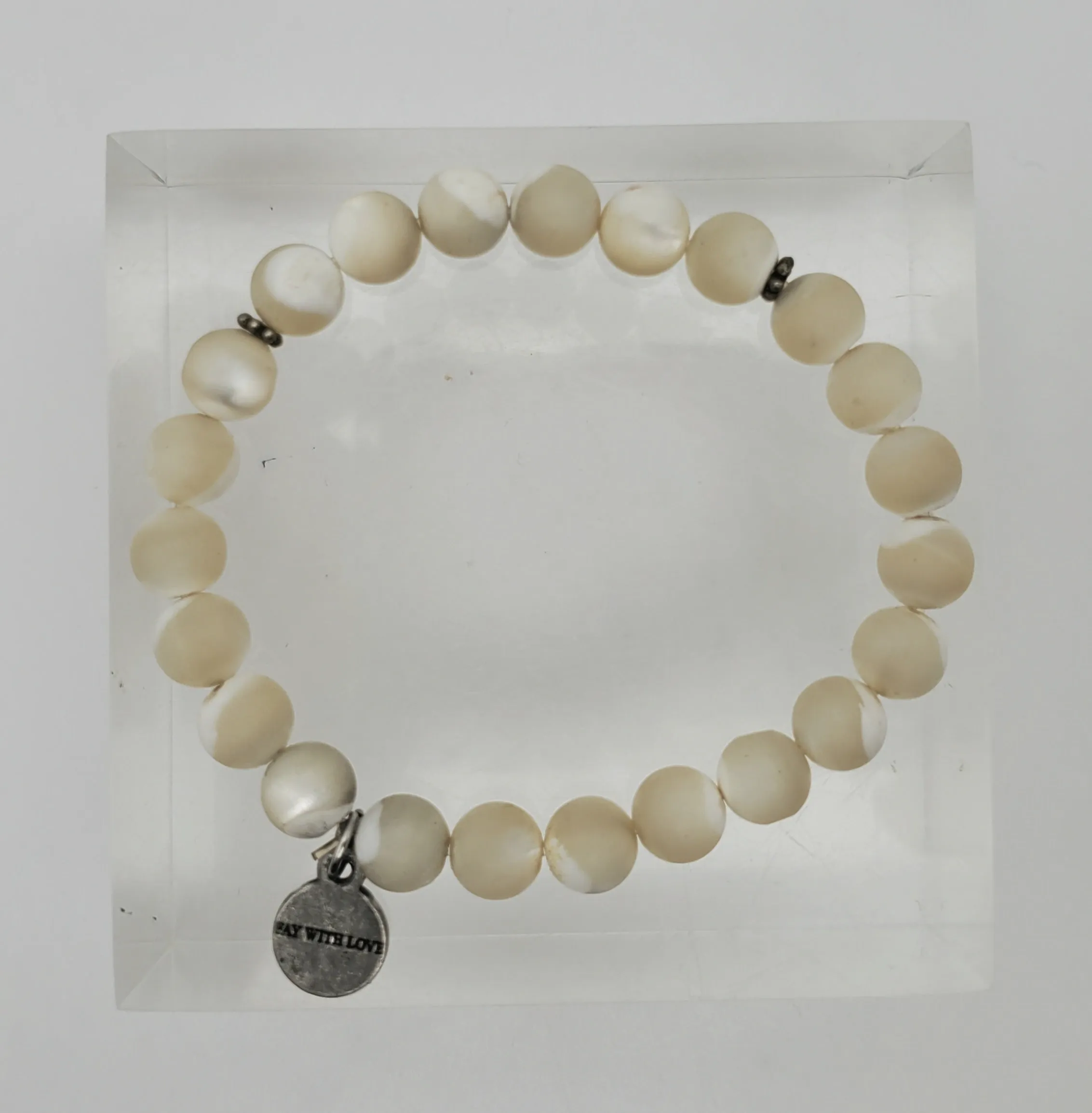 Mother of Pearl Shell Beaded Stretch Bracelet