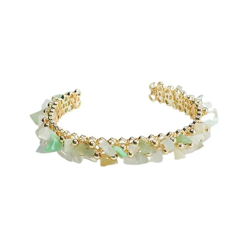 Multicolored Irregular Stone Bracelet with Natural Myanmar Jade