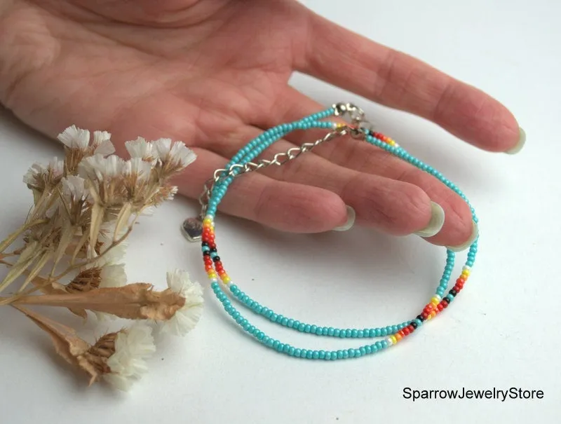 Native American seed bead choker necklace Bohemian Necklace Native Boho style choker Tribal dainty beaded necklace Personalized gift choker