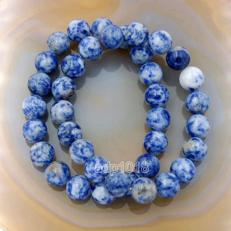 Natural Blue Spot Jasper Gemstone Beads Stretch Bracelet Healing Reiki