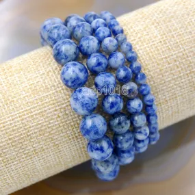 Natural Blue Spot Jasper Gemstone Beads Stretch Bracelet Healing Reiki