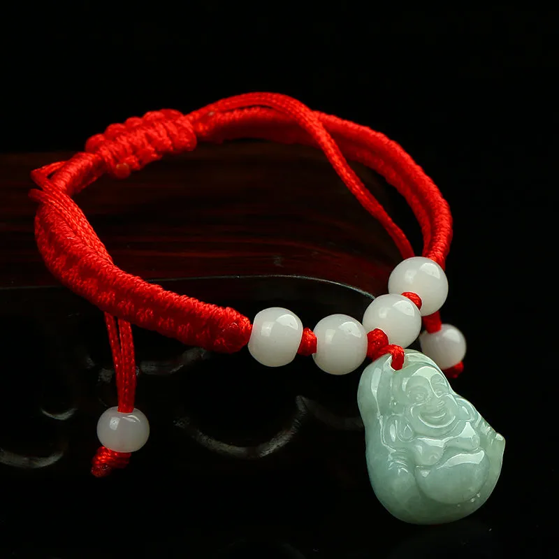 Natural Jade Bracelet Jadeite Buddha Bracelet WB20