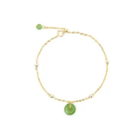 Natural Jade Bracelet Nephrite 18k Gold-Filled Bracelet NB135