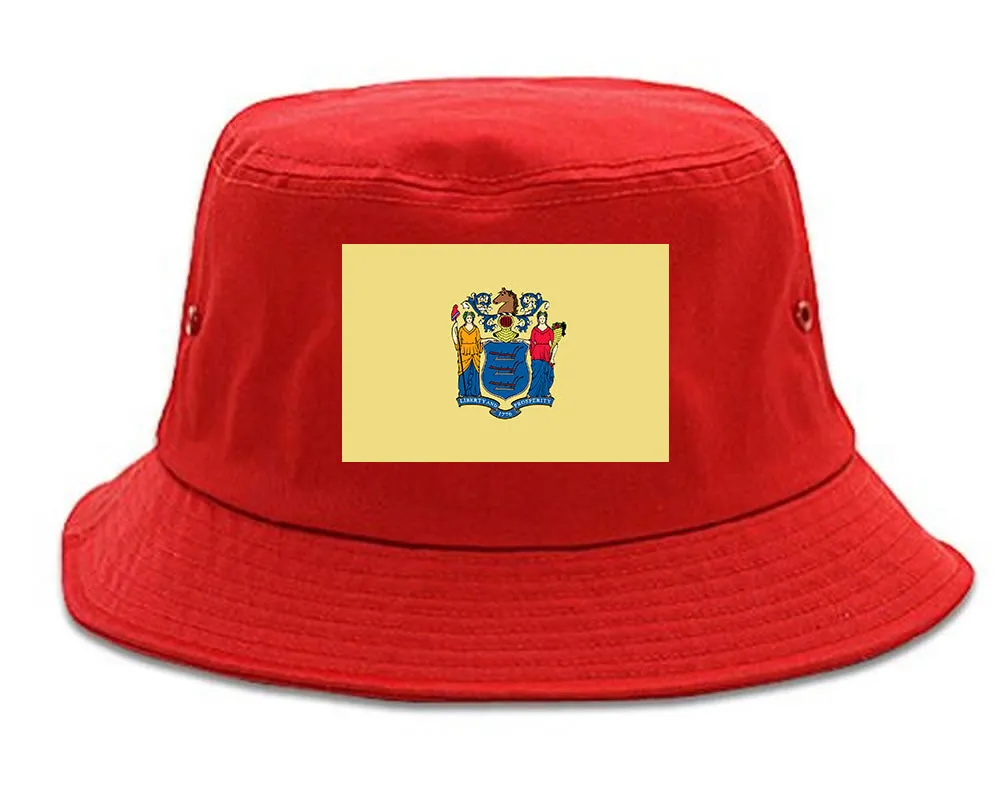 New Jersey State Flag NJ Chest Mens Bucket Hat