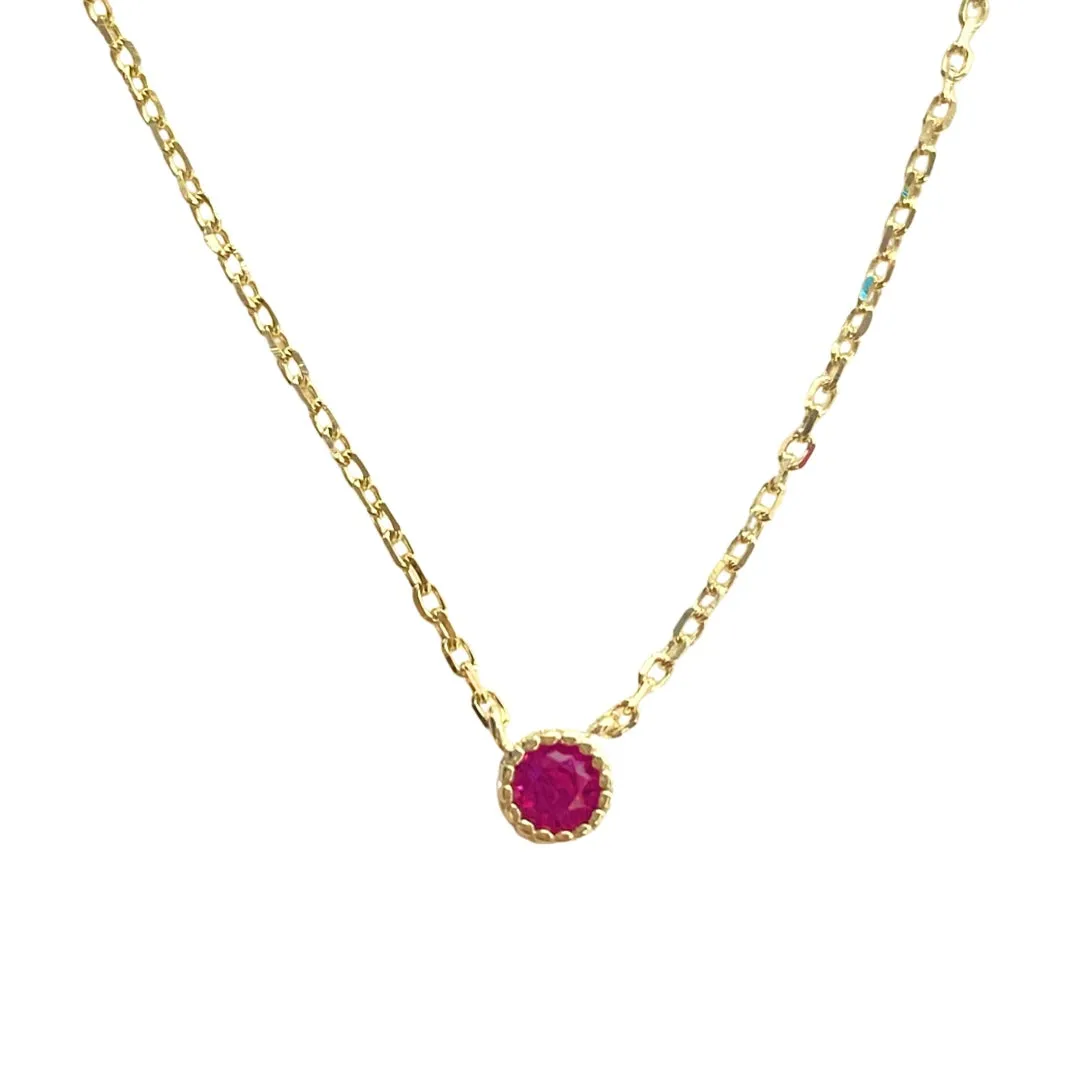 Noellery Tiny Birthstone Bezel Necklace