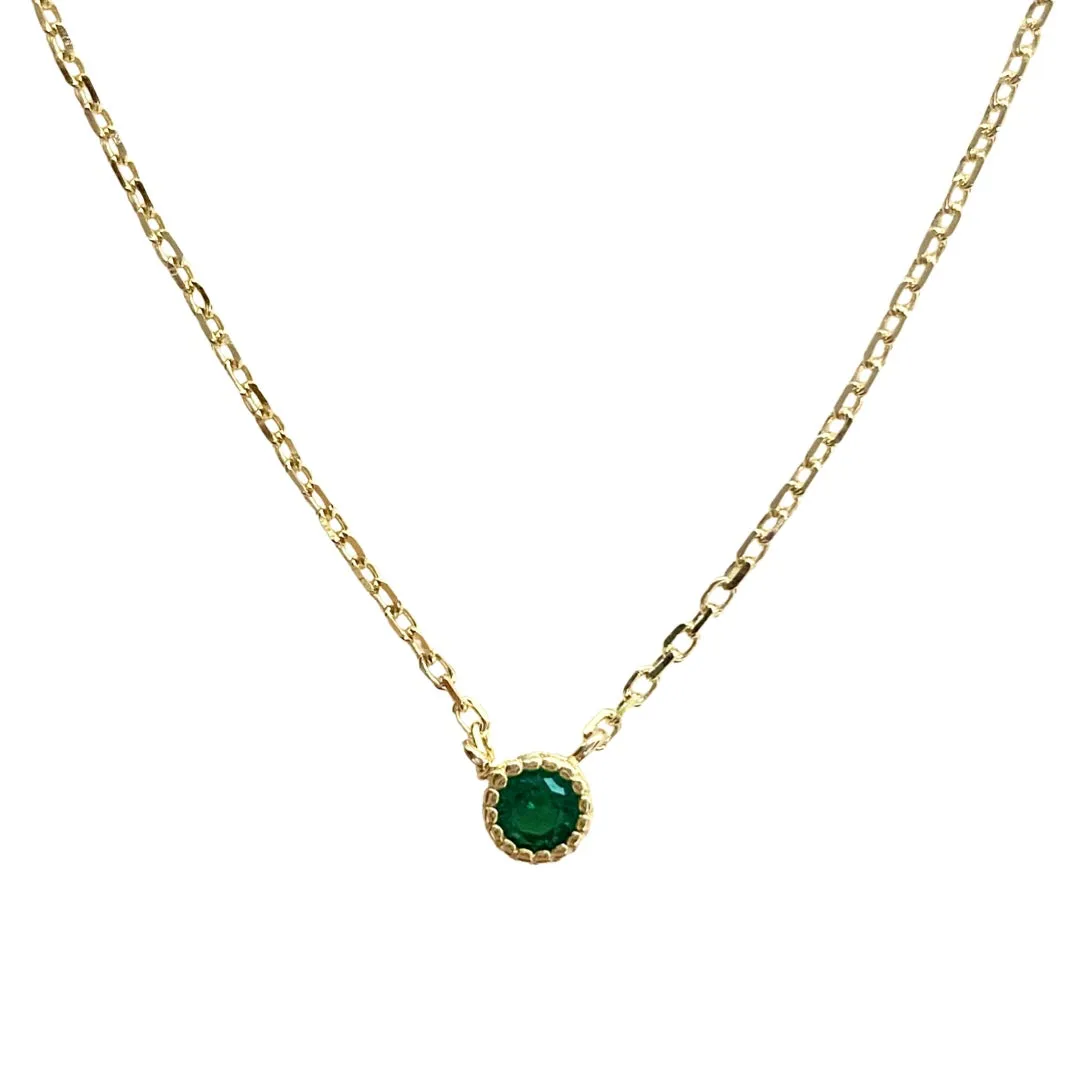 Noellery Tiny Birthstone Bezel Necklace