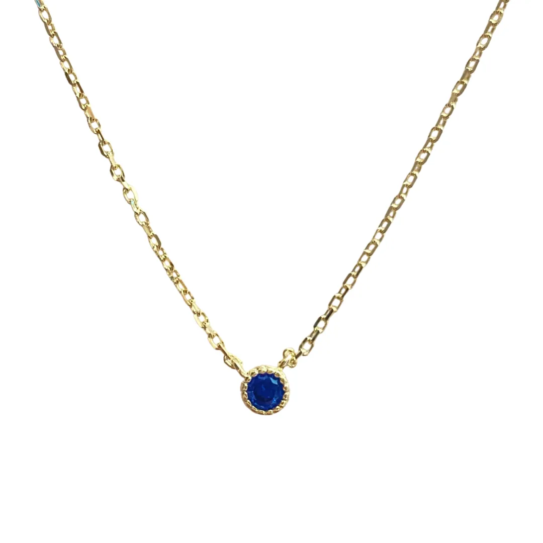 Noellery Tiny Birthstone Bezel Necklace