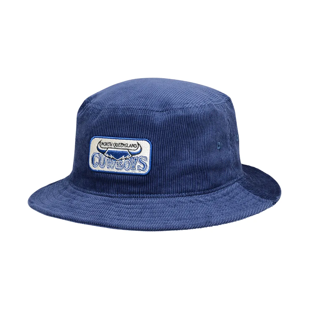 NRL Retro Corduroy Bucket Hat - North Queensland Cowboys - Adult - One Size