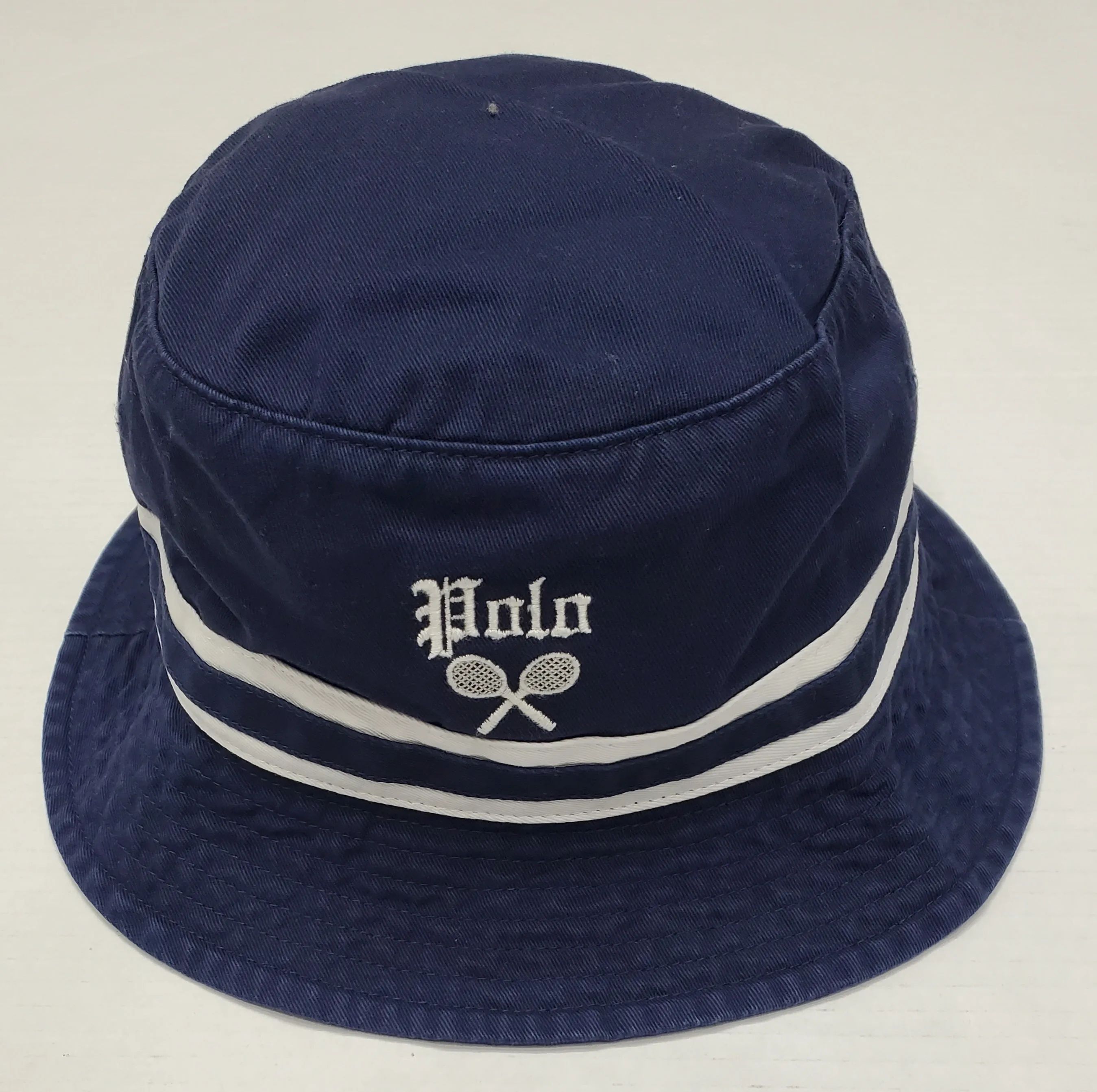 Nwt  Polo Ralph Navy/White Tennis Bucket Hat