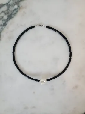 Onyx and Pearl Choker