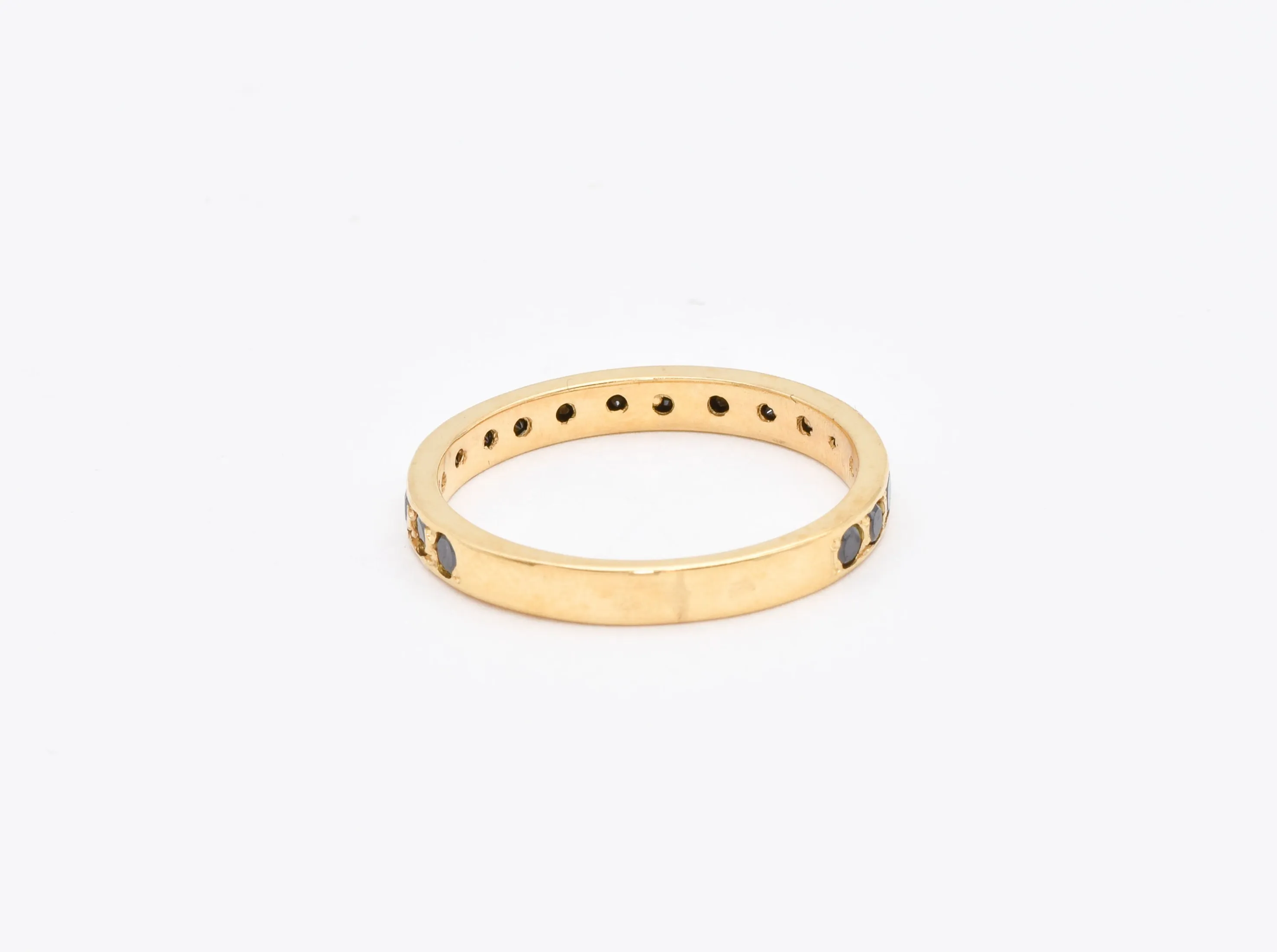 Onyx Stackable Band - Eternity Onyx Ring - Onyx Minimalist Gold Band