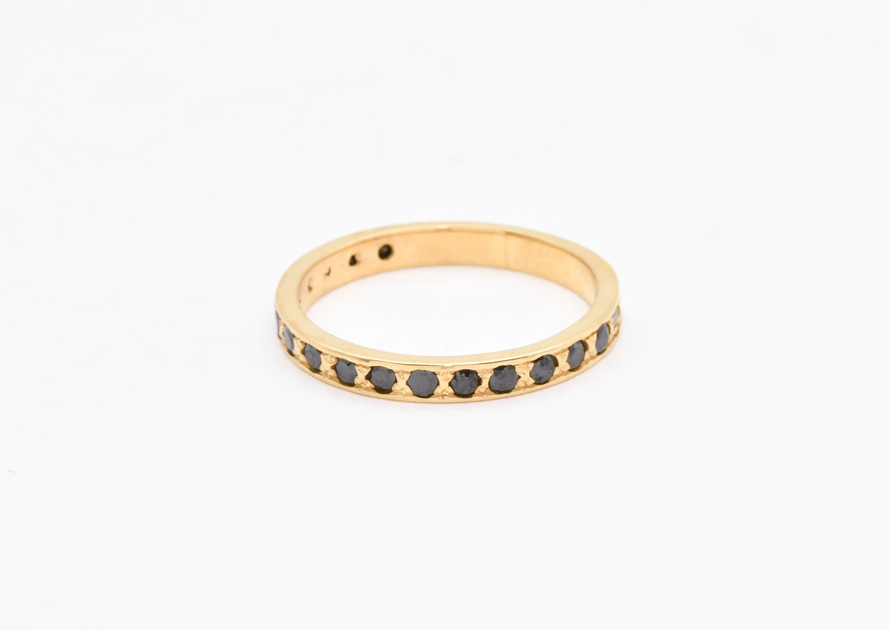 Onyx Stackable Band - Eternity Onyx Ring - Onyx Minimalist Gold Band