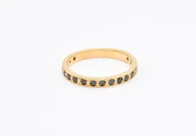 Onyx Stackable Band - Eternity Onyx Ring - Onyx Minimalist Gold Band