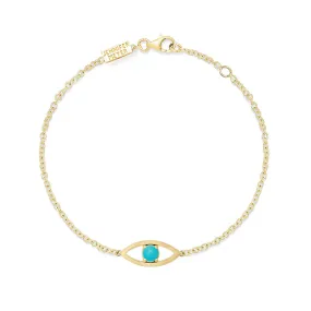 Open Evil Eye Bracelet with Turquoise Center