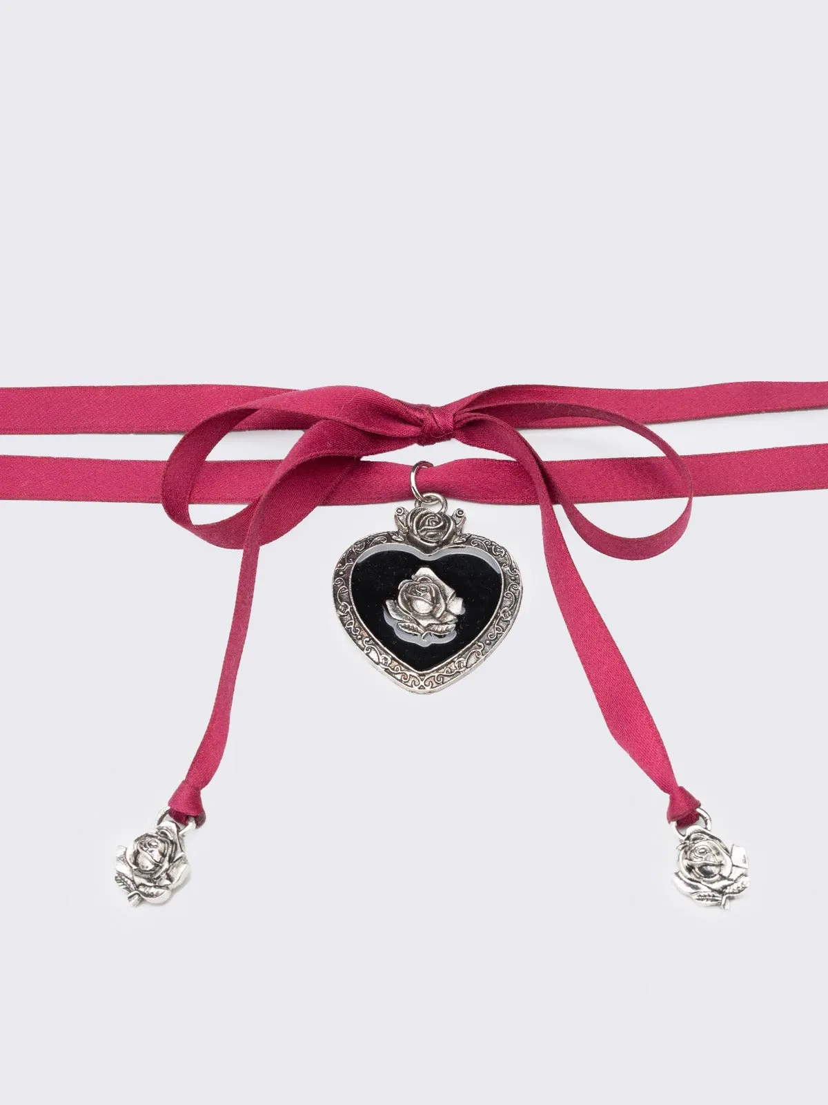 Pandora Heart Satin Ribbon Choker