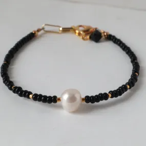 Pearl & Black Bracelet