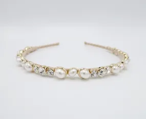 pearl rhinestone embellished thin headband