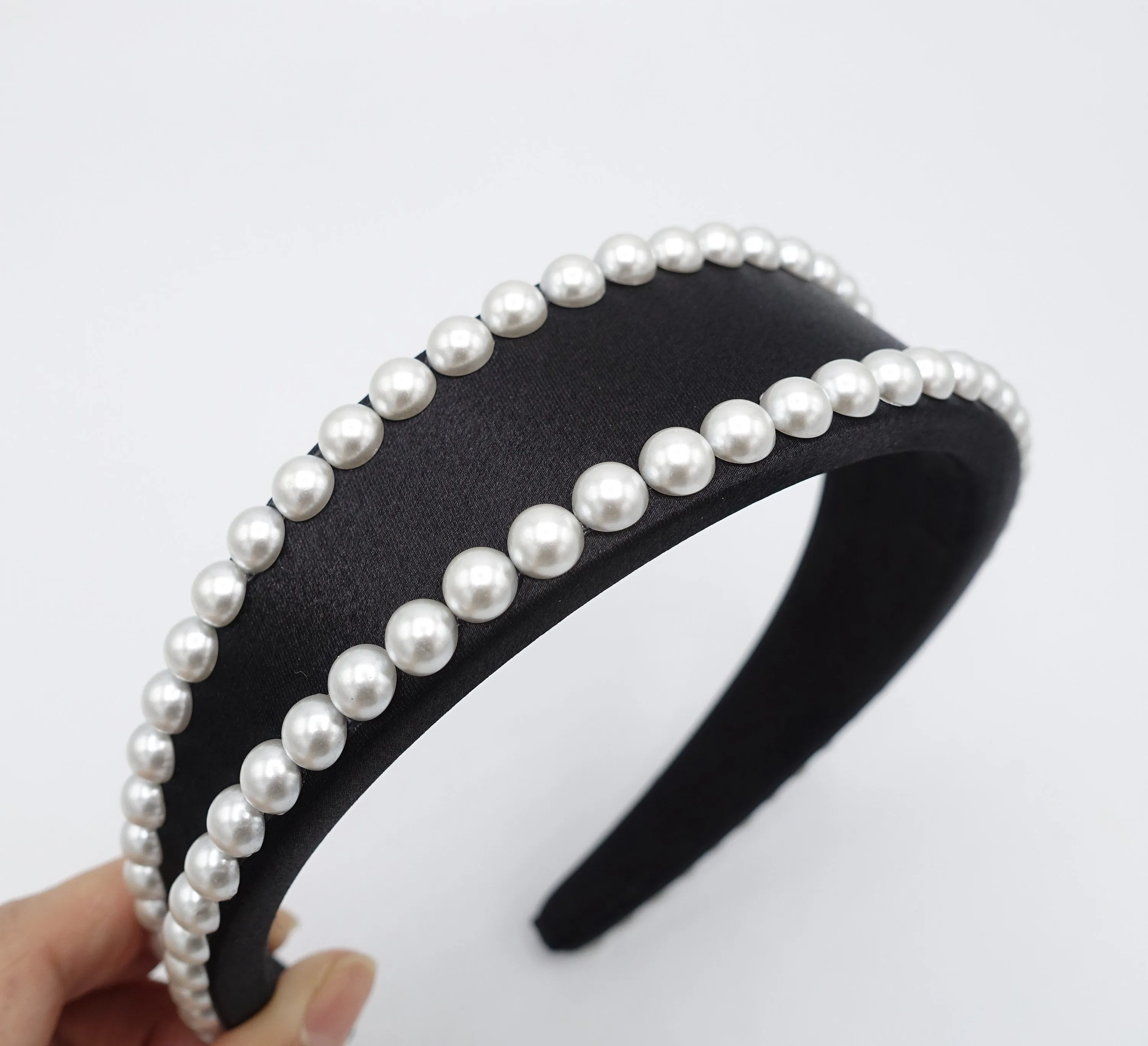 pearl satin padded headband