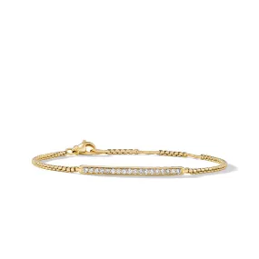 Petite Pave Bar Bracelet in 18K Yellow Gold with Diamonds