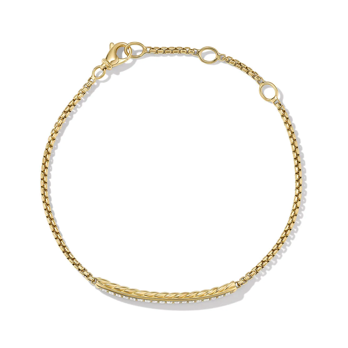 Petite Pave Bar Bracelet in 18K Yellow Gold with Diamonds