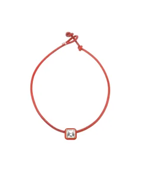 POP CHOKER ~ WITH SQUARE IN CANDY SETTING IN RED