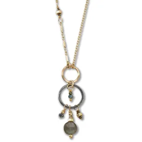 Portico Labradorite Mixed Gold Chains Necklace