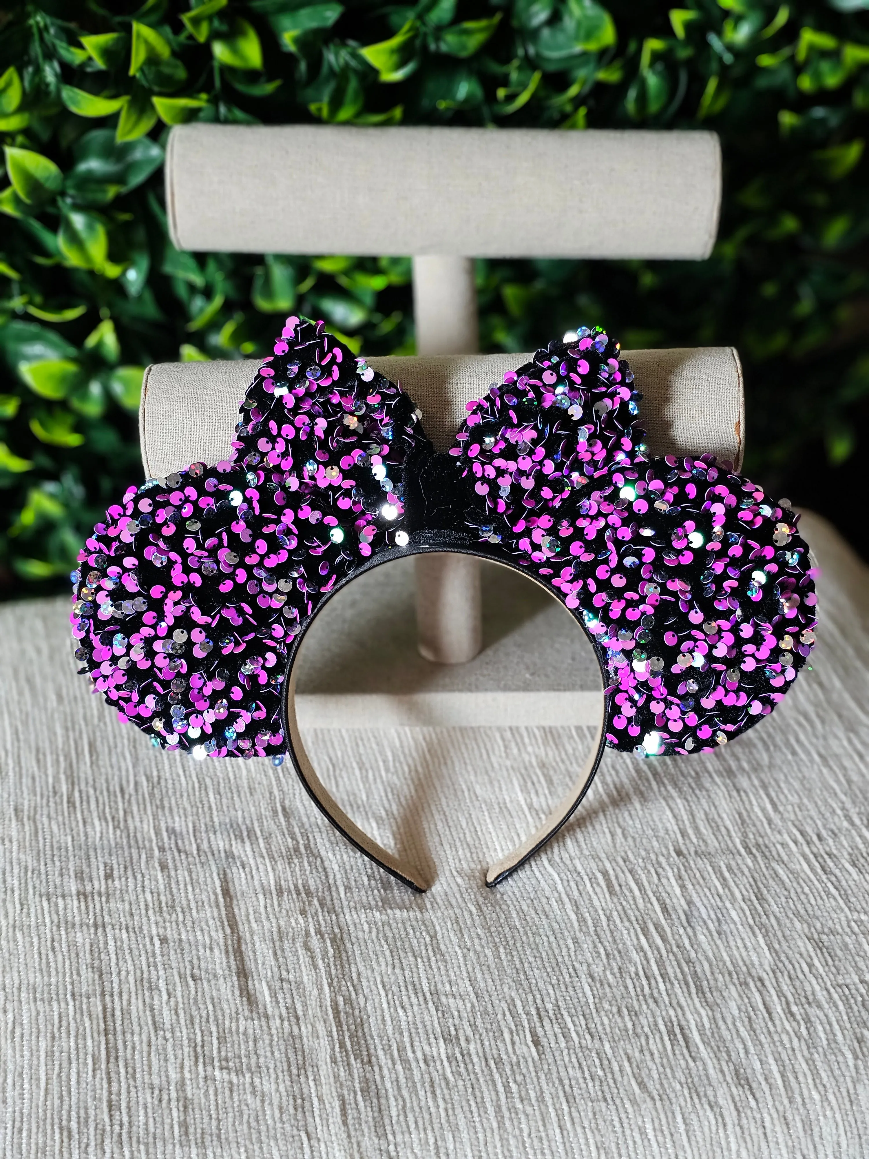 Purple sequins headband