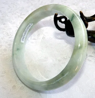 "Green Veins" Burmese Jadeite Bangle Bracelet Large/Men's 73 mm Grade A   Certificate BB3012