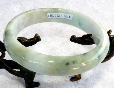 "Green Veins" Burmese Jadeite Bangle Bracelet Large/Men's 73 mm Grade A   Certificate BB3012