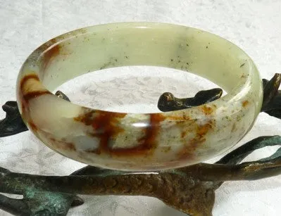 "Precious Earth" Chinese River Jade Bangle Bracelet 60mm (NJ2550)