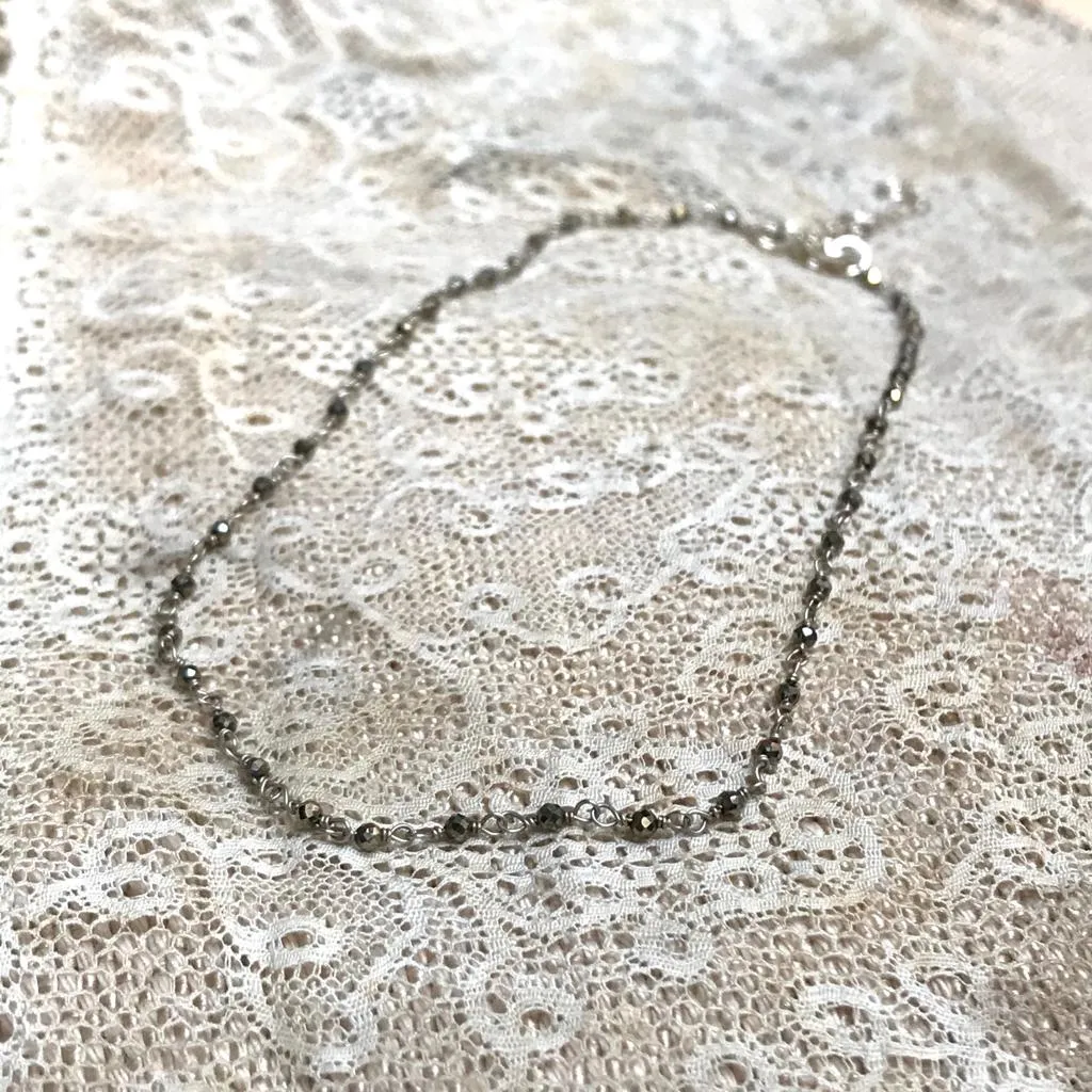 "Pyrite" Rosary choker | 925 Silver