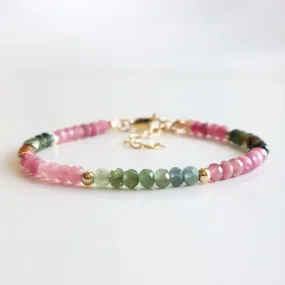 Rainbow Tourmaline Dainty Bracelet