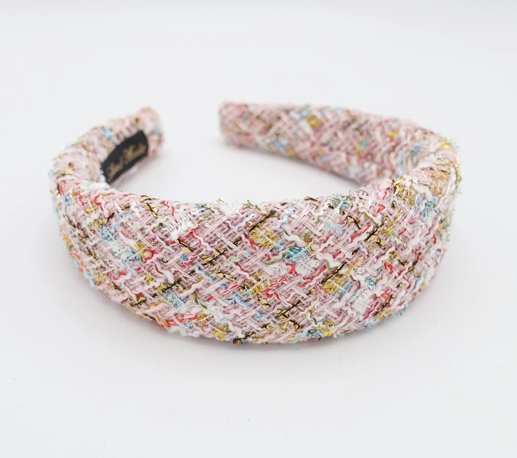 rainbow tweed headband padded multi-colored hairband Autumn Winter headband for Women