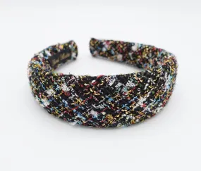 rainbow tweed headband padded multi-colored hairband Autumn Winter headband for Women