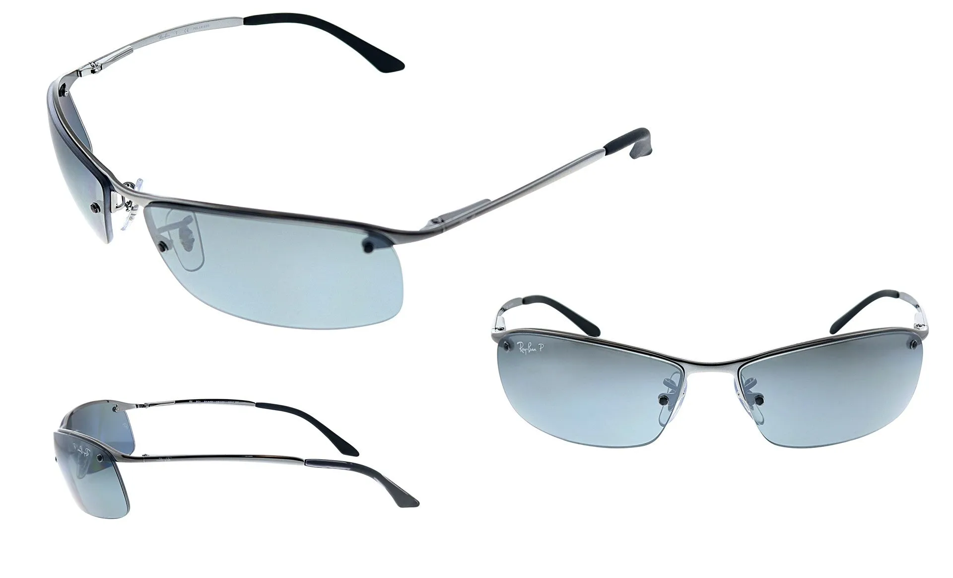 Ray Ban Gunmetal Sunglasses with Silver Mirrored Lenses-RB_3183_004/82_63