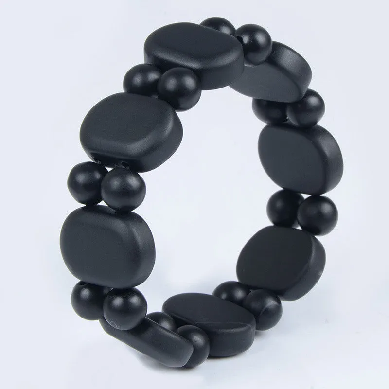 Real Bianshi Jade Black Bian Natural Stone Bianshi Bracelet Carve Black Jade Bracelet For Men&Women jade jewelry