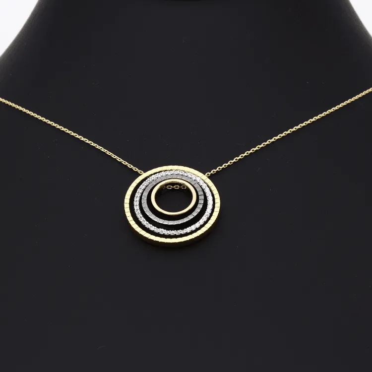 Real Gold 4 Color Chopard Round Necklace N1163