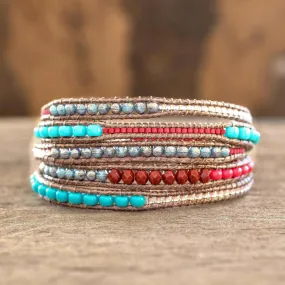 Red Brown Wrap Bracelet from Artisan Crafted Beaded Jewelry - Fresh Achiote | NOVICA