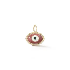 Rhodonite and Onyx Evil Eye Charm