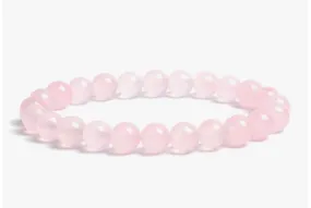 Rose pink quartz stone, stretch cording, yoga, bracelet, jewelry.