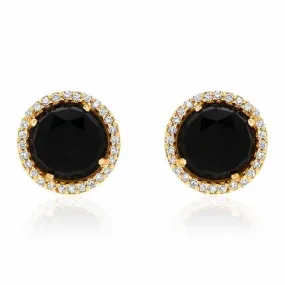 Rosie 7.0mm Black Onyx & Diamond Post Earrings